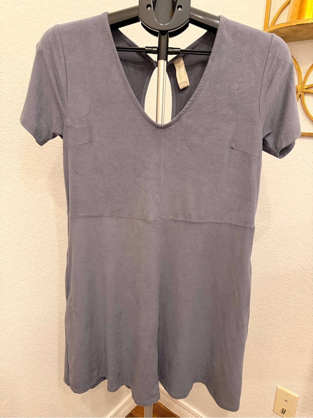 Altar'd State Dusty Blue Short Sleeve Midi Dress ~ Size Small